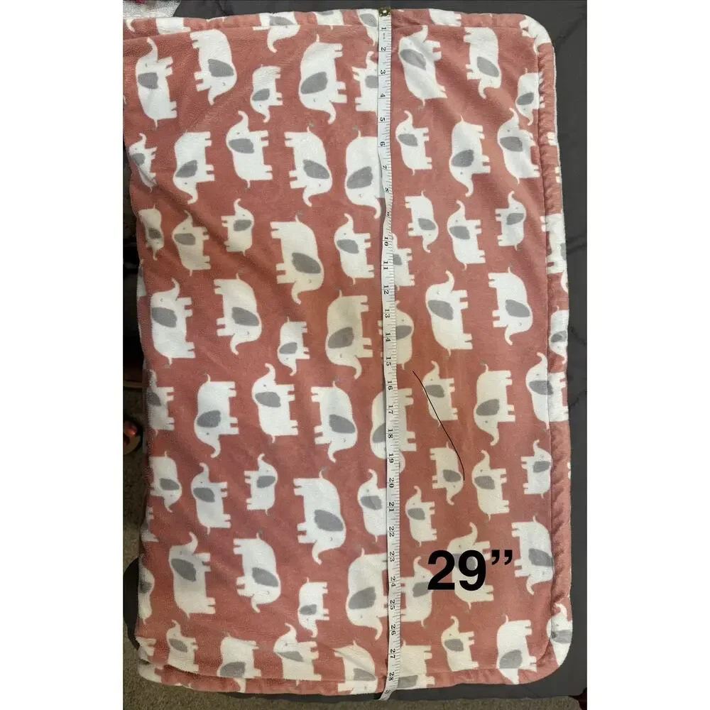 Carter’s Baby Blanket Mauve Dusty Pink White Elephants Lovey Sz 20x29 Retired